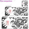A black and white Japanese dragon design desk mat, measuring 800x300mm and 900x400mm.