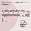 A layout of 113 white ice crystal jelly OEM profile side print keycaps for mechanical keyboards.