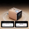 A beige 45W Nano Smart Display charger unit with a digital display showing battery health information.