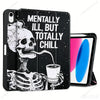Schwarze Silikon-Schutzhülle mit Totenkopf-Design und dem Text: Mentally Ill But Totally Chill