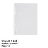 A transparent zipper photo binder with a grid design for holding 20 cards or keepsakes.