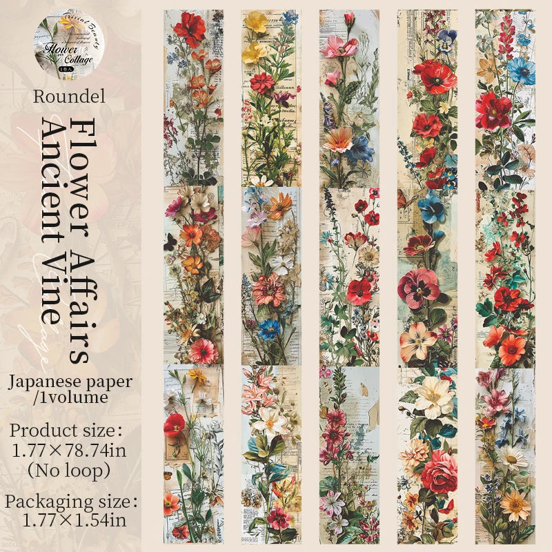 A collection of Japanese paper floral designs for crafting, featuring various colors and textures.