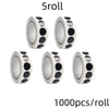 Five rolls of round dot labels used for organization