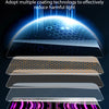 Multiple layers of tempered glass screen protectors demonstrating various coating technologies for light reduction.