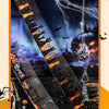 Vintage gothic Halloween masking tape featuring bats, skulls, and spooky designs for crafting.