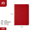 A red A5 hardcover lined notebook with a spiral binding and a protective PU cover.
