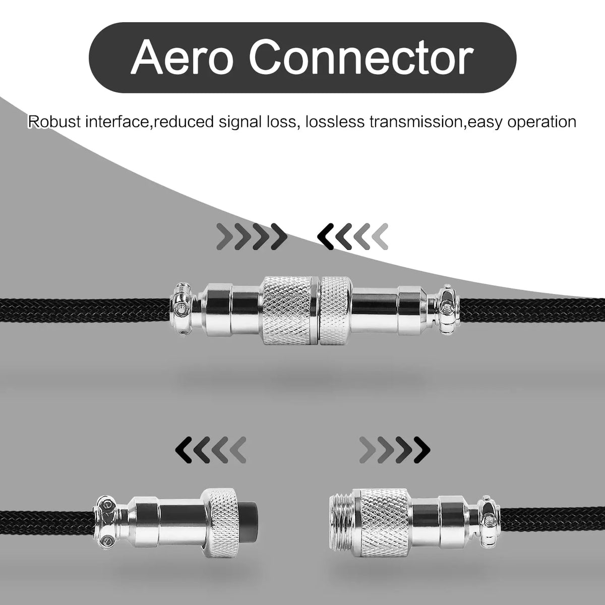 لقطة مقربة لموصل إيرو يستخدم في كابل شحن USB-C ملفوف ومتين.