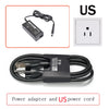 Black power adapter and US power cord for a laptop.