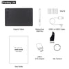Liste d'emballage pour une tablette graphique incluant la tablette, le stylet EMR sans batterie, les câbles USB, le gant et l