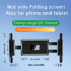 A clamp mount device shown with a 22mm clamping thickness and a range of 120-246mm for phones and tablets.