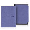 A dark purple magnetic protective case for a Kindle e-reader.