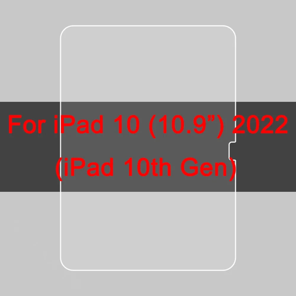 A transparent screen protector for an iPad 10th Gen device.