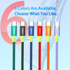 Six colored USB-C fast charging cables with braided durability wires displayed side by side.