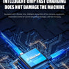 A blue E-Marker chip is shown on a circuit board with glowing blue lines, illustrating intelligent fast charging technology.