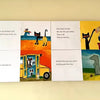 A set of ten picture book pages featuring Pete the Cat and cats in various scenes.