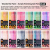 A variety of 72 colors of Languo acrylic painting gel pens in various shades and finishes.