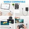 Varios dispositivos como una laptop, teclado y smartphone mostrados con un lector de tarjetas SD.