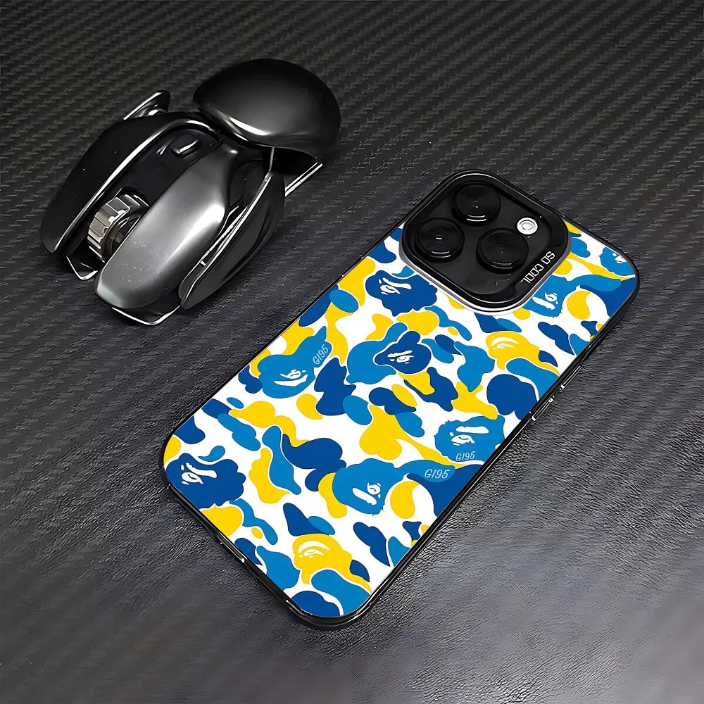A black premium matte shockproof case for an iPhone is shown next to a black Apple AirPods charging case.