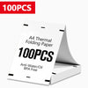 A stack of 100 sheets of A4 thermal folding paper for portable printers