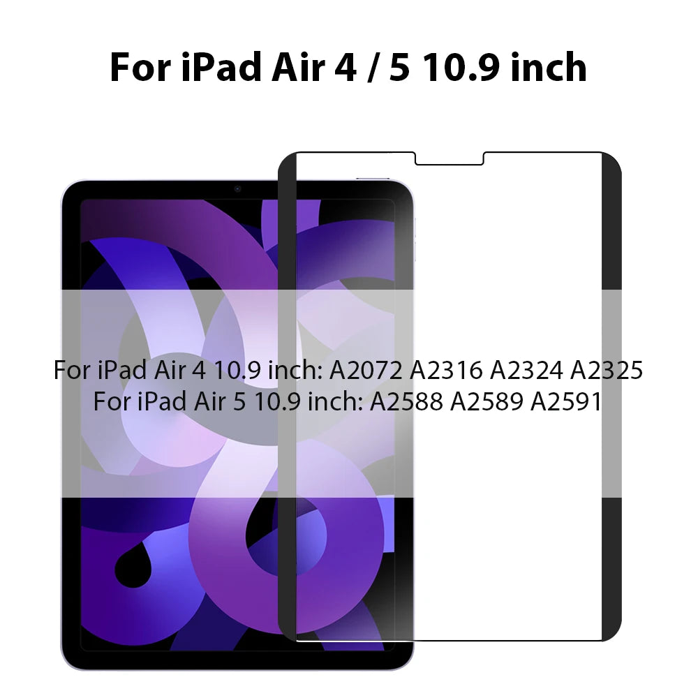 Película magnética para iPad Air 4 o 5 de 10.9 pulgadas mostrada junto al dispositivo.