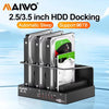 A MAIVO 4-bay external hard drive docking station with multiple SSDs and HDD supports