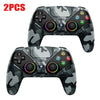 Two camouflage patterned RGB wireless gaming controllers for PS5 and PC