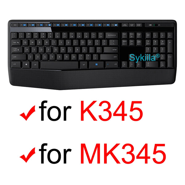 Black silicone keyboard cover for Logitech K345 and MK345 keyboards