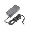 A compact, gray high-power laptop charger adapter with a black cable.