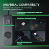 A product image showing a wireless charging pad with various adapters for smart phones and a smartwatch.