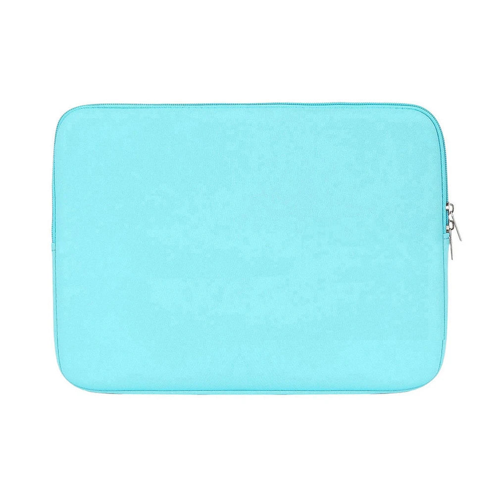 Funda delgada de algodón azul claro para portátiles, cuadernos y tabletas.