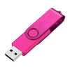 Pinkes, drehbares Metall-USB-Stick mit sichtbarem Anschluss