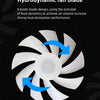 A white hydrodynamic fan blade design showing the rotating blades of a computer cooling fan.