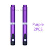 Two purple Monclique reusable metal injection pens shown vertically