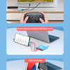 A 3-in-1 USB-C hub is shown in various usage scenarios including connecting a game controller to a large screen, a mobile pho