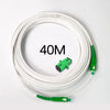 A coil of white single-mode fiber optic cable labeled 40M with green connectors.