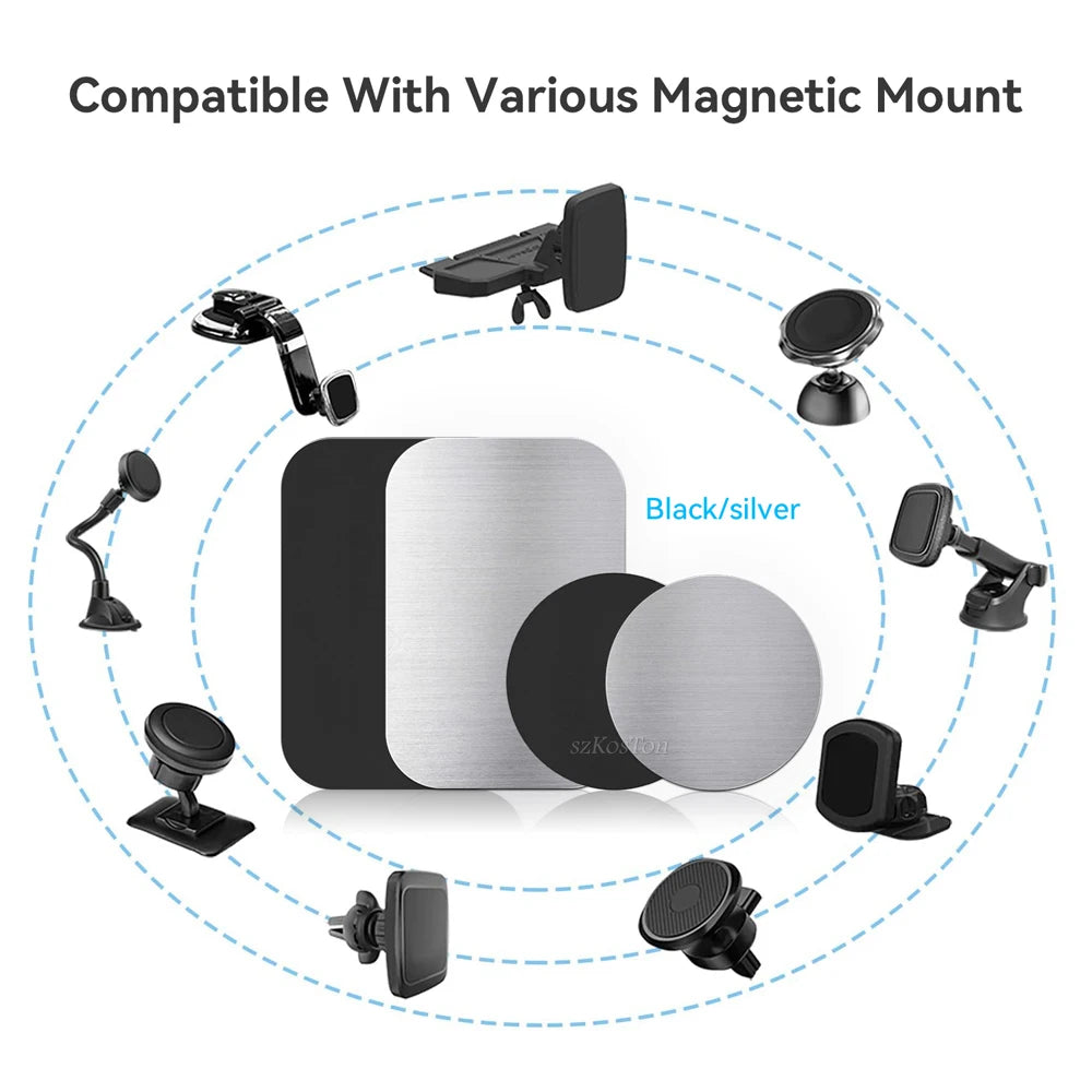 A product showing various magnetic mount options compatible with different devices and mounts.