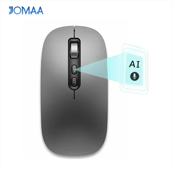 A gray AI voice typing mouse with a sensor visible on top.