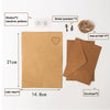 A set of vintage European style letter and invitation envelopes, including paper, stickers, metal pendants, and hemp rope.