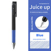 A black and blue Pilot Juice Up fine point gel pen is shown with a blue ink option.