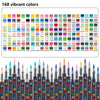 Una colección de 168 colores vibrantes de marcadores acrílicos impermeables profesionales.