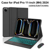 Black magnetic keyboard case for iPad Pro 11-inch M4 featuring a built-in keyboard and stylus.