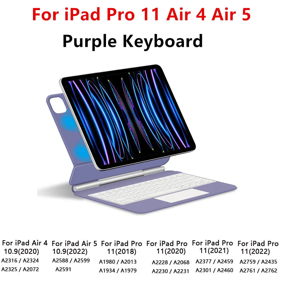 Purple keyboard cover for iPad Pro 11 Air 4 and Air 5 models