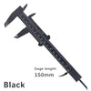 Black precision eyebrow measuring caliper with a 150mm scale and markings