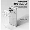 Funda protector de silicona transparente para iPhone, diseñada para proteger contra arañazos y rasguños.