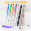 A collection of lightweight and portable stylus pens in various colors displayed against a white background.