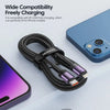 A black braided 20W PD fast charging cable is shown next to a blue smartphone, illustrating wide compatibility for charging.