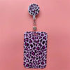 Leopard Retractable Card Holder Clip for Badges and IDs