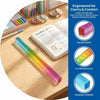 A colorful straight-edge geometric drawing cube with UV-printed scale and smooth rounded corners