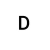 Una letra D mayúscula negra sobre un fondo blanco.