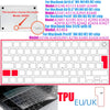 Ultra-thin TPU keyboard cover for a MacBook showing the keyboard and a TPU keycap.
